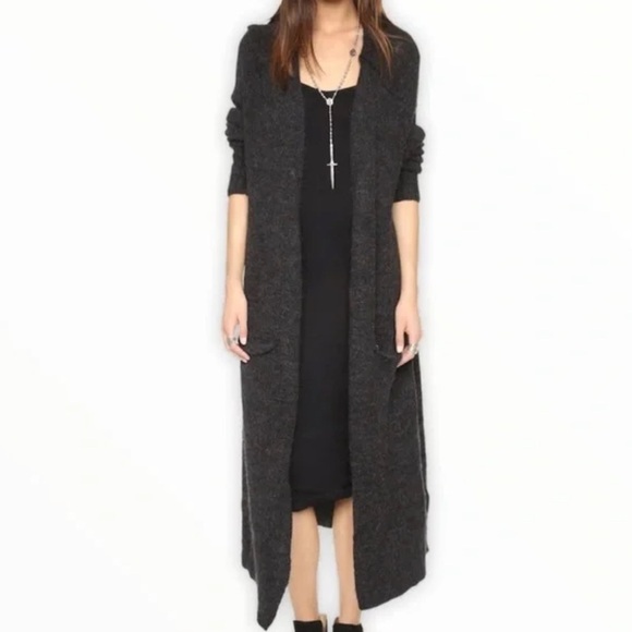 Free People Sweaters - Free People Cardigan Womens Small Santa Cruz Long Duster Fuzzy Wool Alpaca Cozy